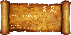 Reiff Romola névjegykártya